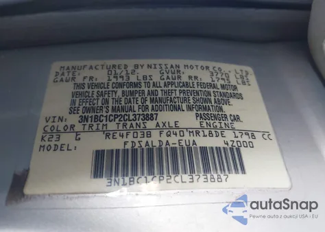 2012 Nissan Versa 1.8 S из США, поврежденный, VIN 3N1BC1CP2CL373887